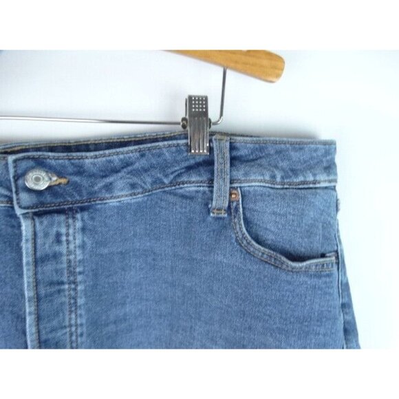 Old Navy Jean Shorts Womens Plus Size 24 Sky-Hi A-Line Button Fly Cut Off Denim - Picture 4 of 9